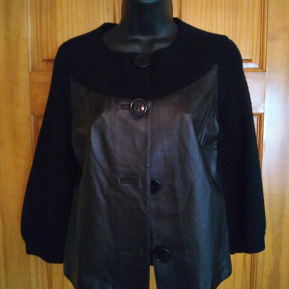 Knit And Leather Sweater